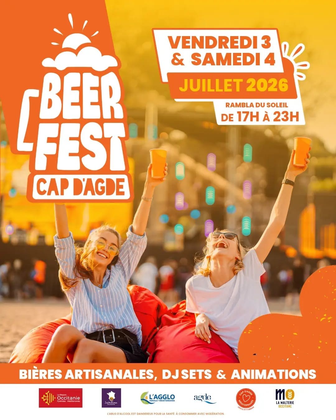 Affiche Beer Fest Cap d'Agde 2026 — Houblon et Marmiton