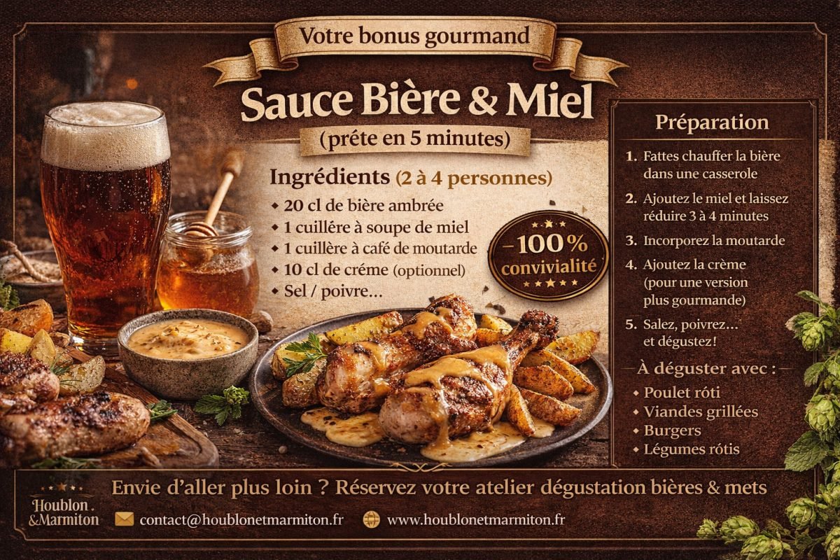 Sauce bière et miel prête en 5 minutes — recette Houblon & Marmiton