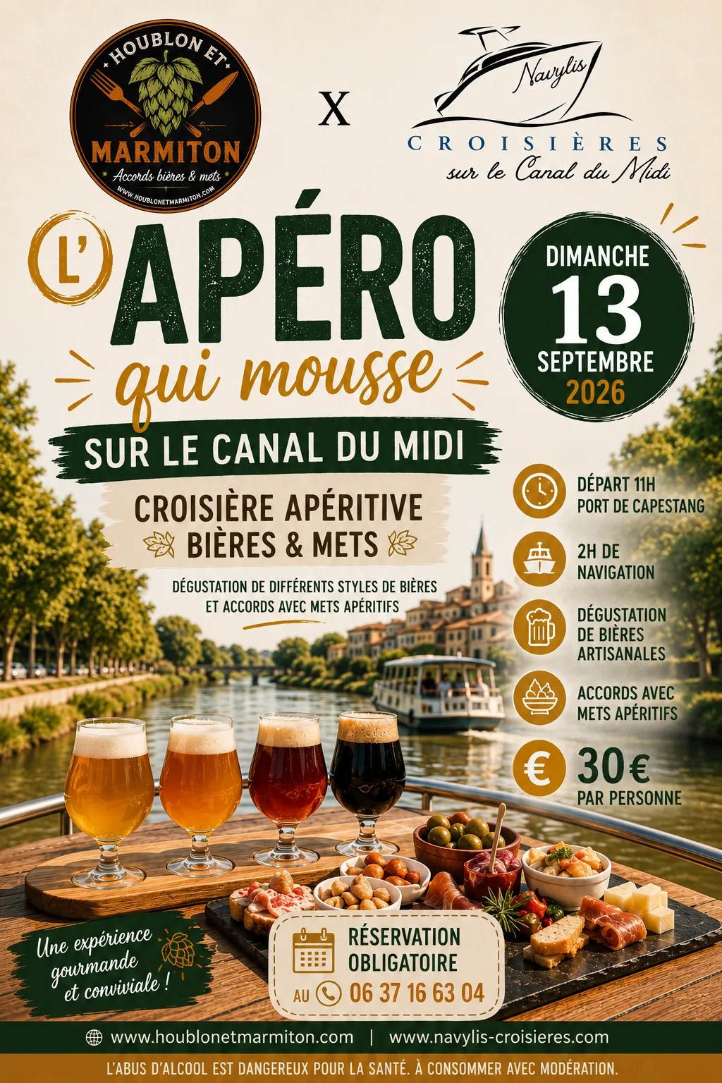 Croisière apéritive canal du midi
